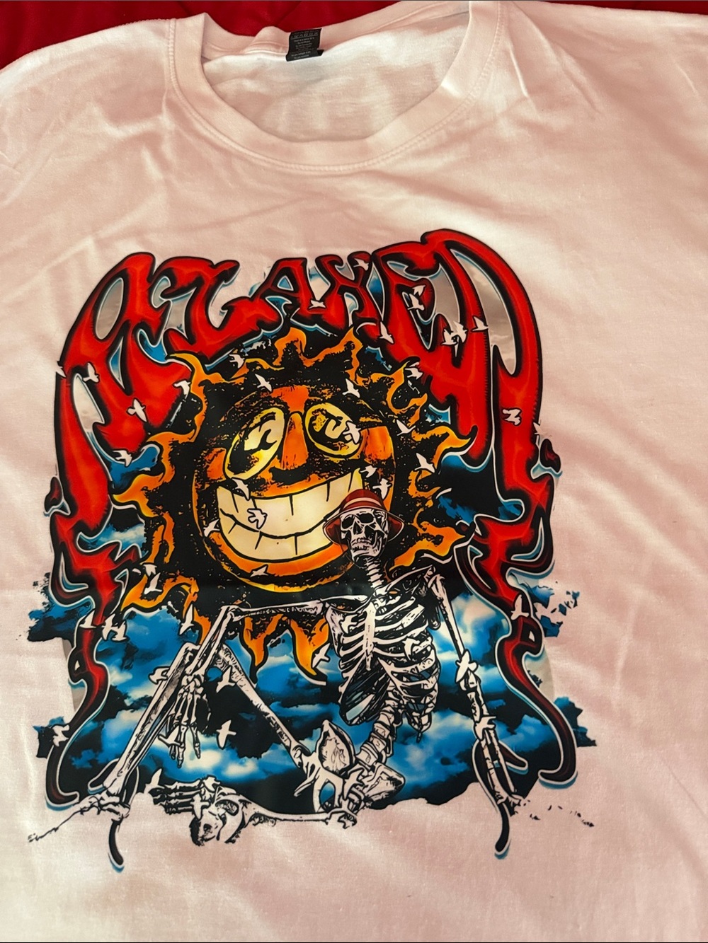 Men’s Graphic Tee with Colorful Skull Sun Print Sz Xl Or 4x New